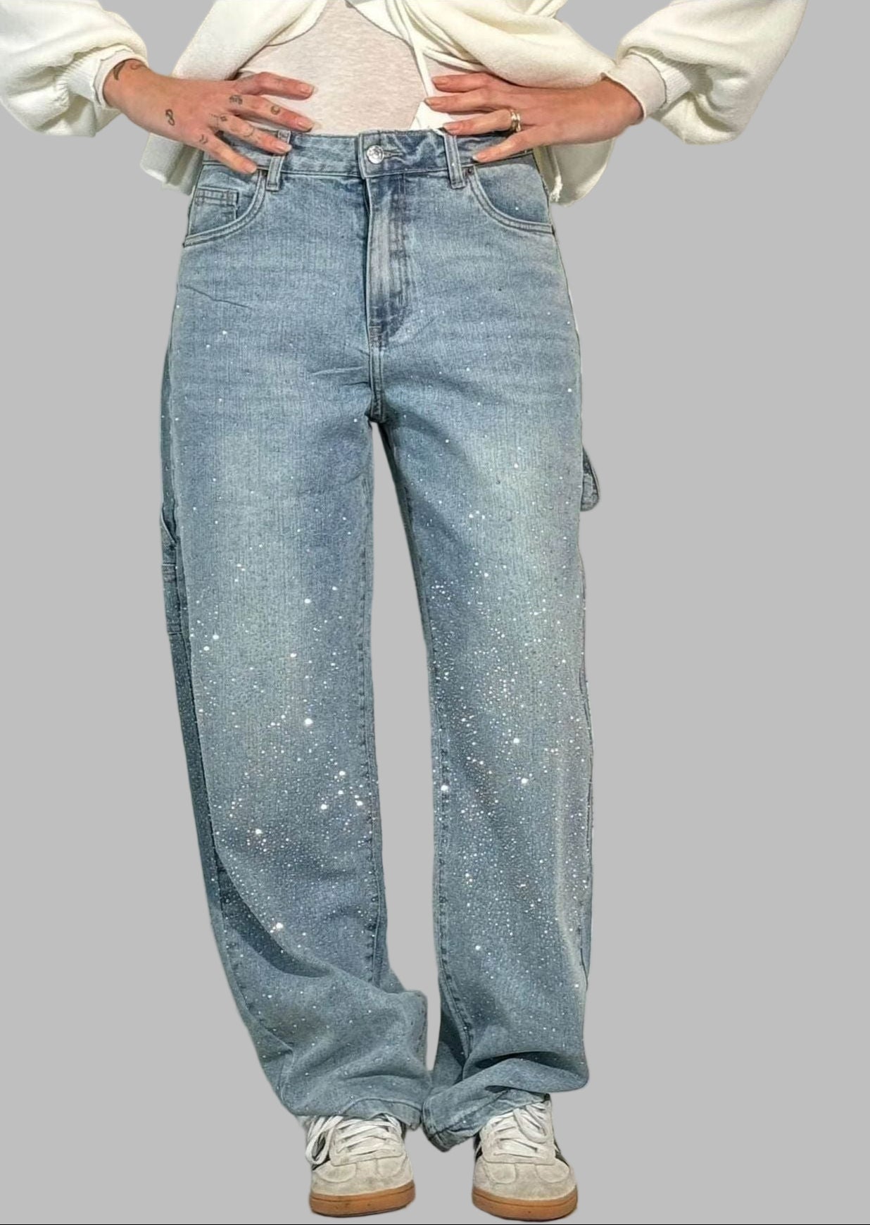Celeste – Rhinestone Wide-Leg Jeans
