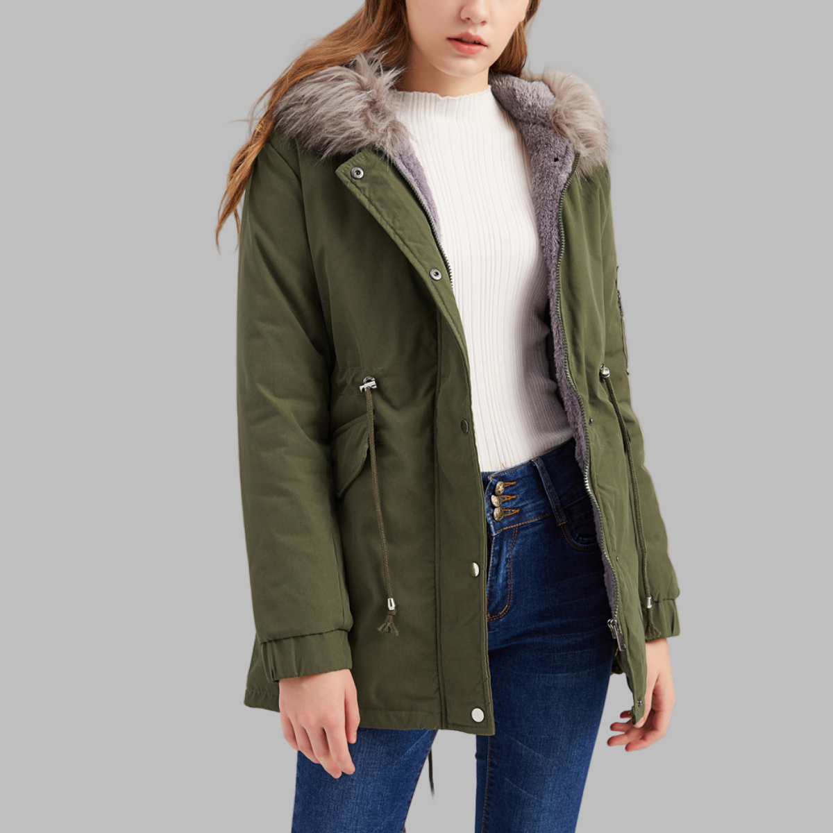 MARINA™ | Warm Velvet-Trimmed Parka
