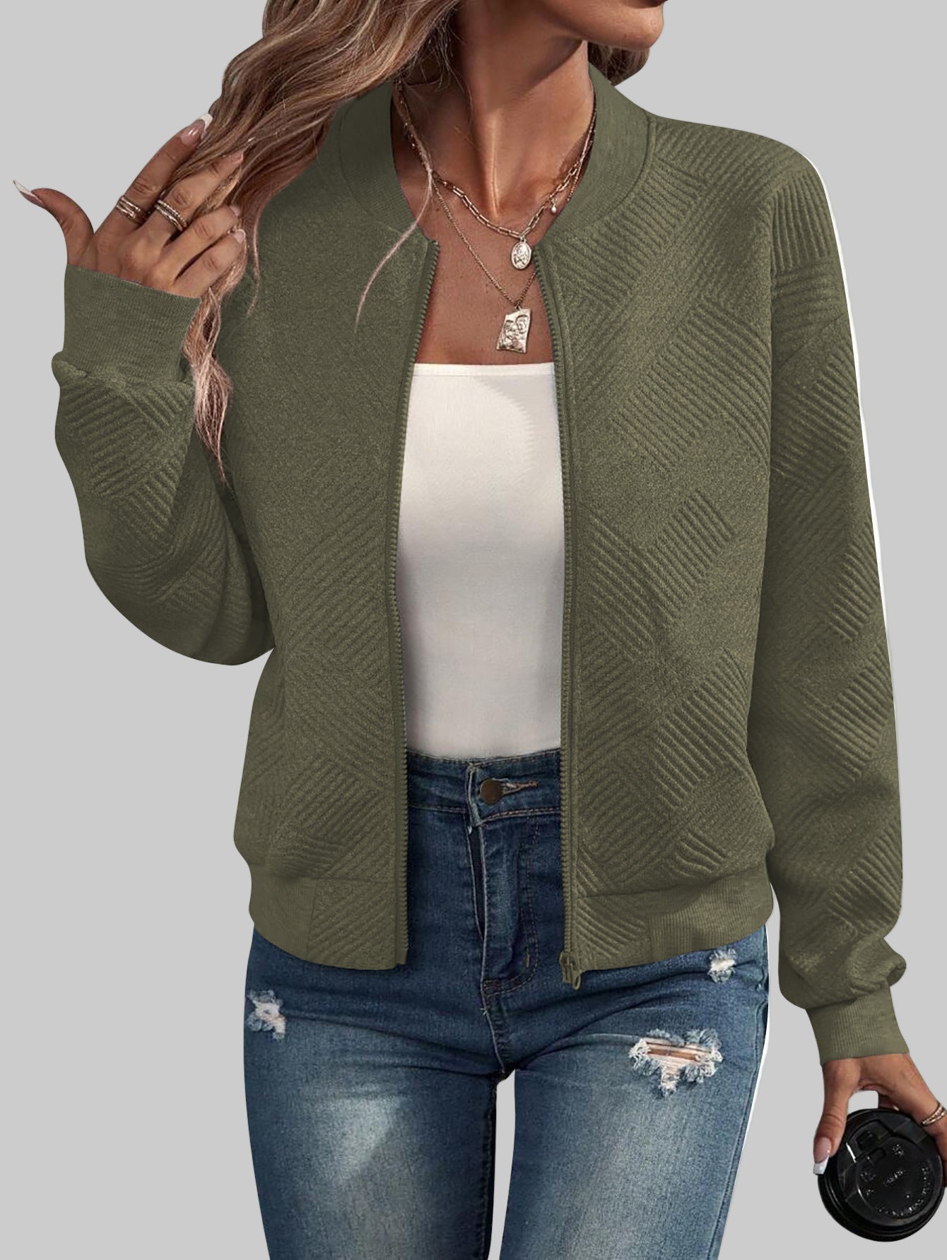 Mika – Structured zip-up bomber jacket