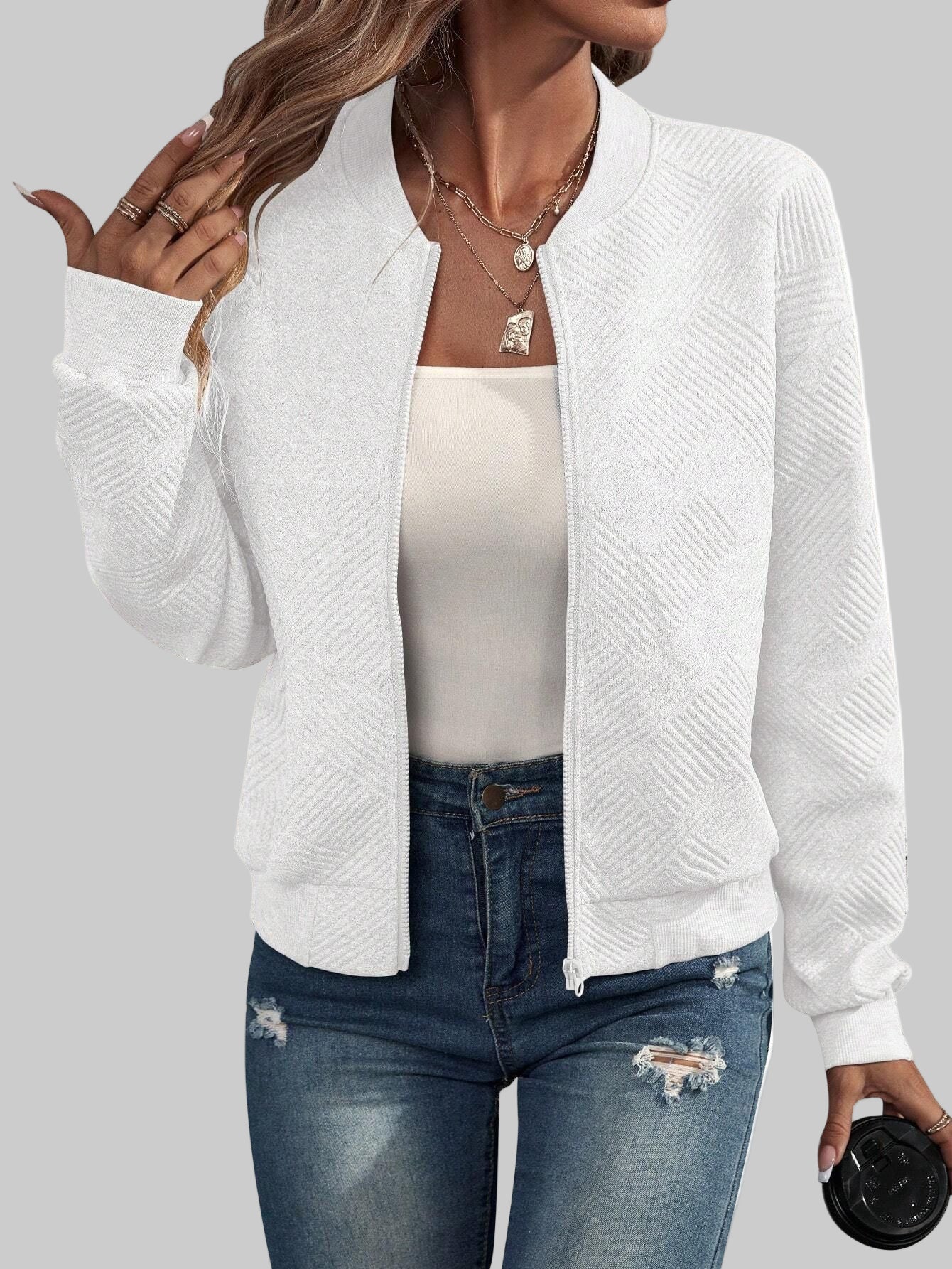 Mika – Structured zip-up bomber jacket