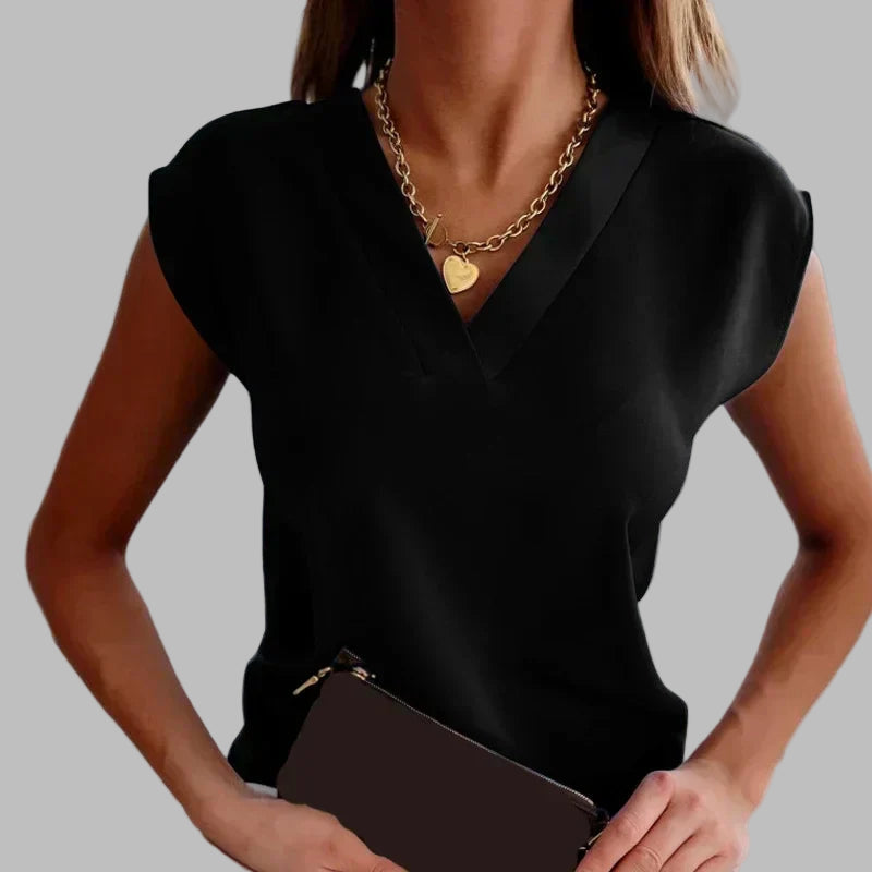 MAELYN™ – Sleek V-Neck Blouse