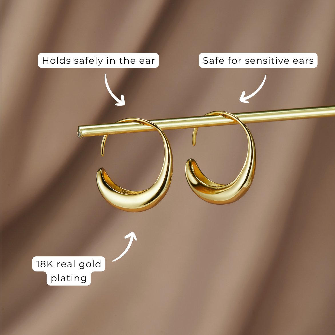 CAMILLE | DROP HOOP EARRINGS