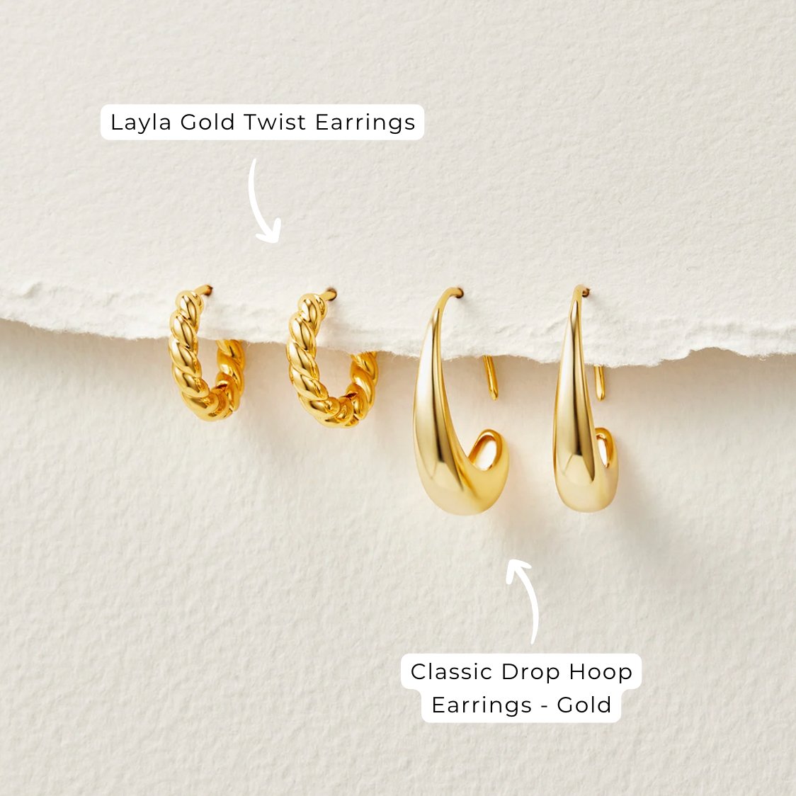 CAMILLE | DROP HOOP EARRINGS
