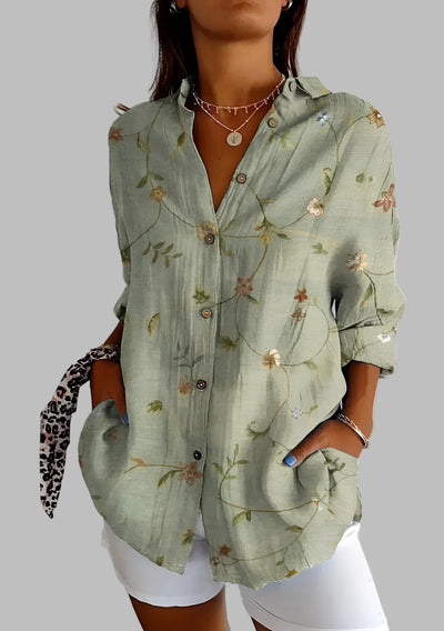 MELODIE™ – Elegant Floral Button Shirt